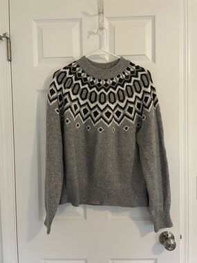 H&M Gray and Black Marled Knit Sweater
